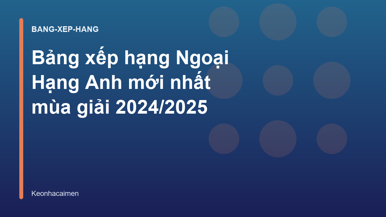 Bảng xếp hạng Ngoại Hạng Anh mới nhất mùa giải 2024/2025