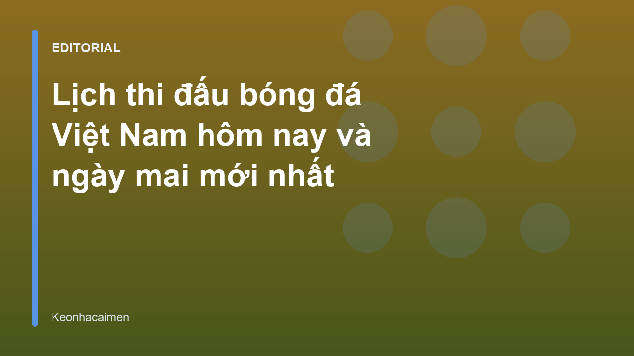 Lịch thi đấu bóng đá Việt Nam